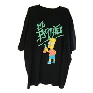 Mens Simpson's El Barto Graphic Tee Size 4XL Black Short Sleeve Good Condition